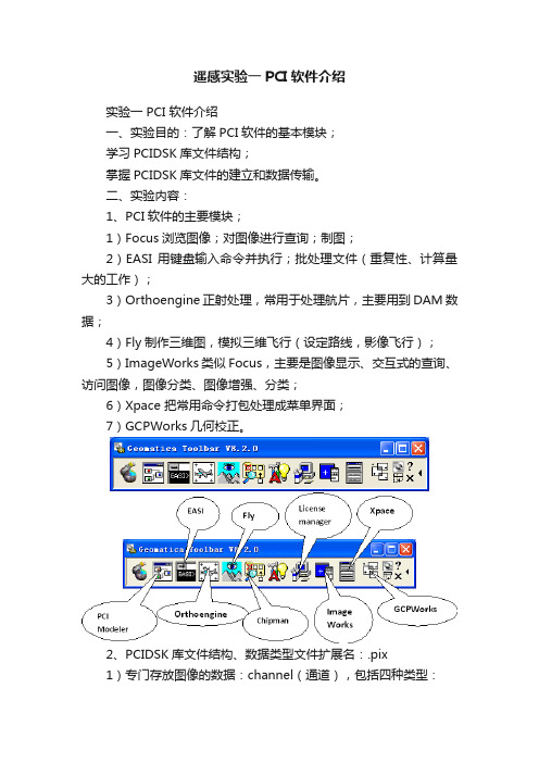 遥感实验一PCI软件介绍