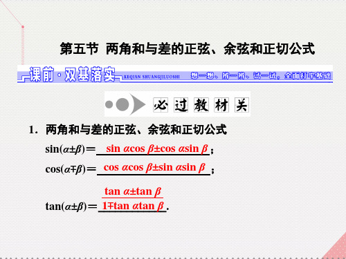 三维设计江苏专用高三数学一轮总复习第四章三角函数解三角形第五节两角和与差的正弦余弦和正切公式课件理