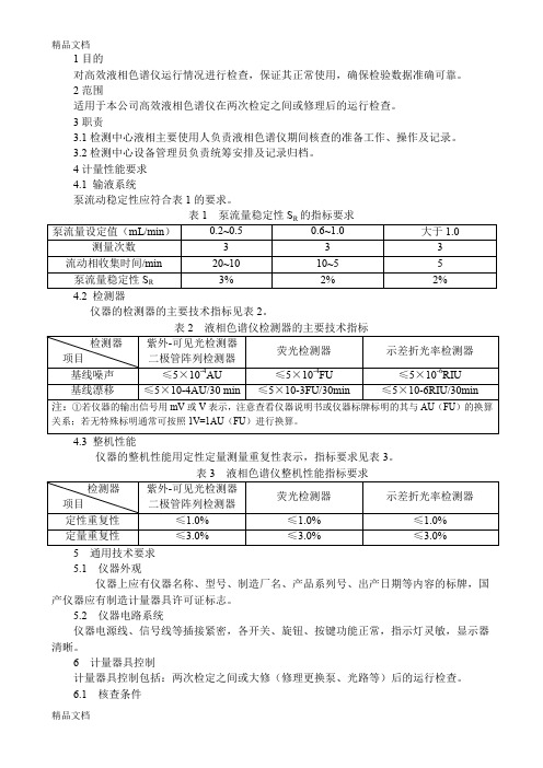 最新液相色谱仪期间核查作业指导书资料