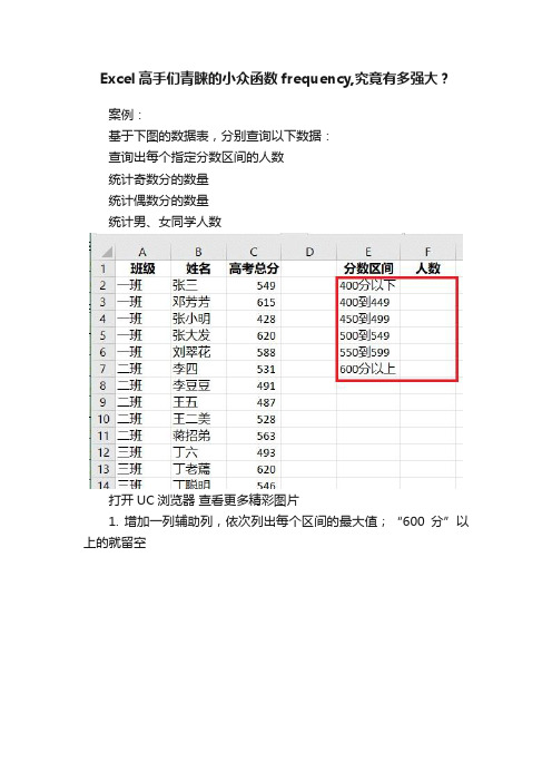 Excel高手们青睐的小众函数frequency,究竟有多强大？