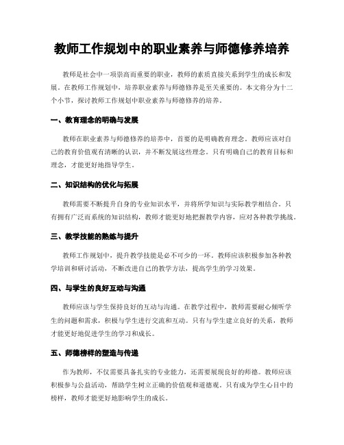 教师工作规划中的职业素养与师德修养培养