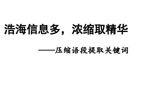 2019压缩语段提取关键词