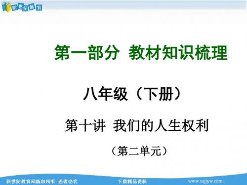 2015新课标版中考政治总复习(人教版) 第一部分 教材知识梳理第十