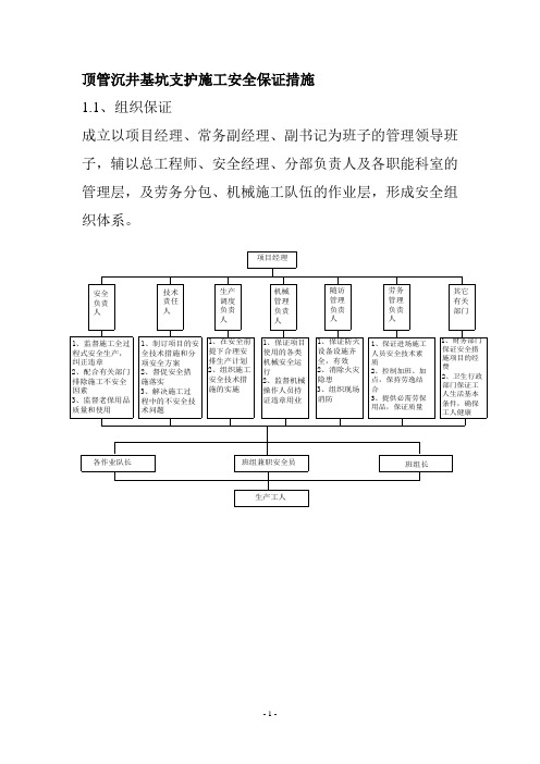 顶管沉井基坑支护施工安全保证措施