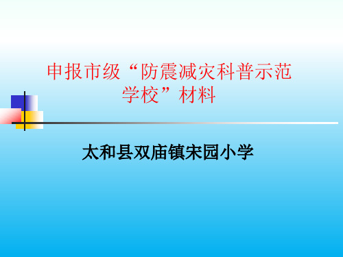 宋园小学防震减灾示范校申报材料