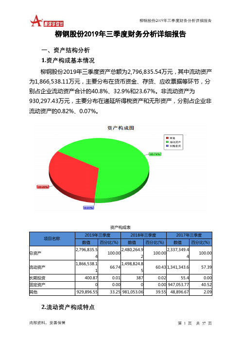 柳钢股份2019年三季度财务分析详细报告