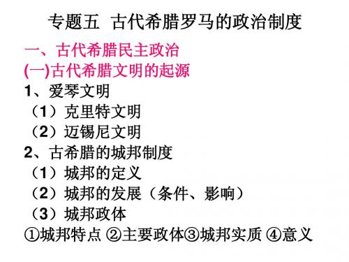 高考复习岳麓版专题五__古代希腊罗马的政治制度