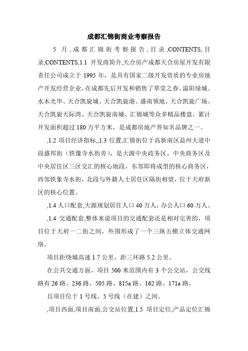 成都汇锦街商业考察报告.doc