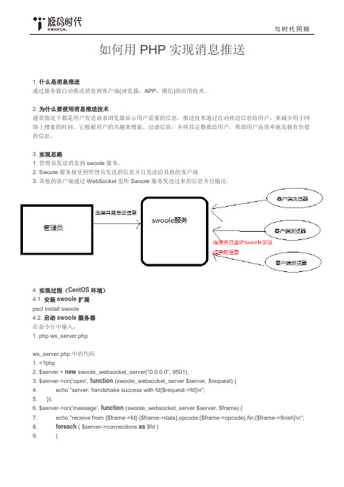 如何用PHP实现消息推送