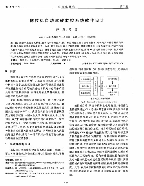 拖拉机自动驾驶监控系统软件设计