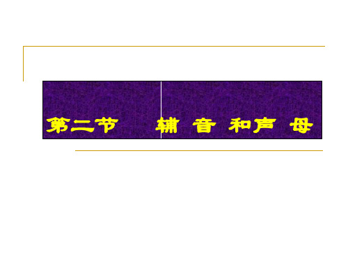 《现代汉语》课程授课PPT   第二节    辅音、声母