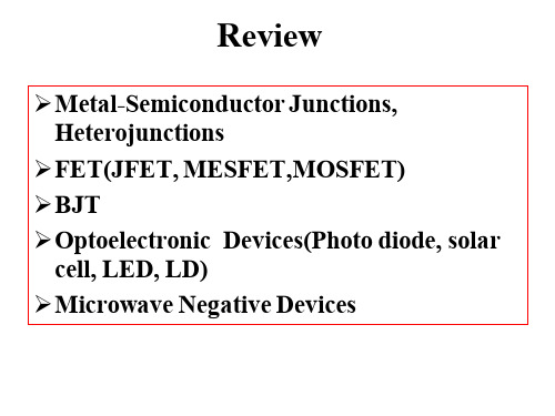 《固态电子器件》课件(2009-2010)Review
