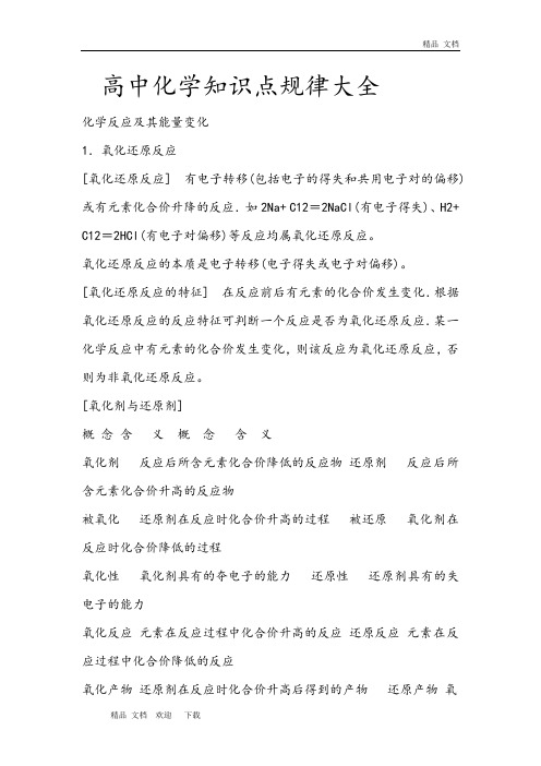 最新高中化学总复习资料全