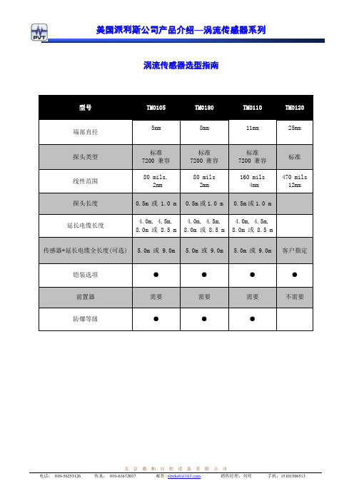 派利斯涡流传感器