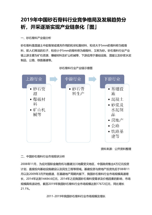 2019年中国砂石骨料行业竞争格局及发展趋势分析,开采逐渐实现产业链条化「图」