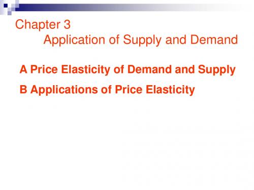 chap 3 Application of supply and demand