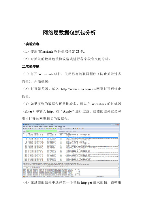 网络层数据包抓包分析