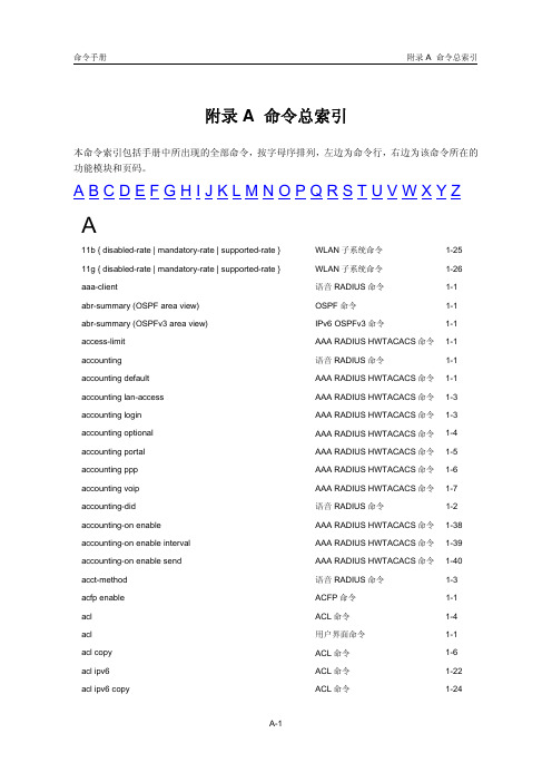 H3C MSR30 命令手册-00-命令总索引