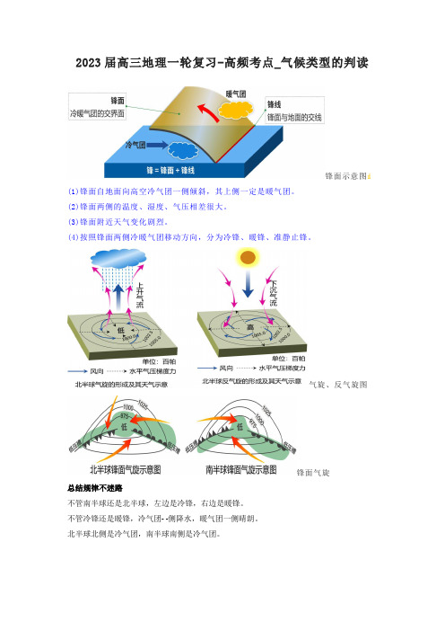 2023届高三地理一轮复习-高频考点_气候类型的判读