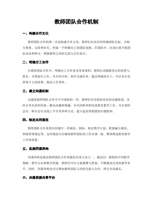 教师团队合作机制