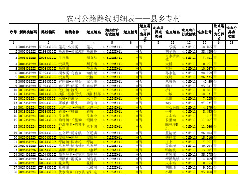 新线路编码县道