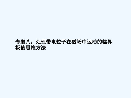 2013高考物理解题思维与方法点拨专题八：处理带电粒子在磁场中运动的临界极值思维方法