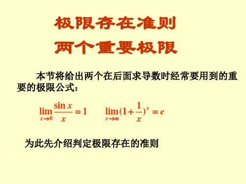 高等数学极限存在准则