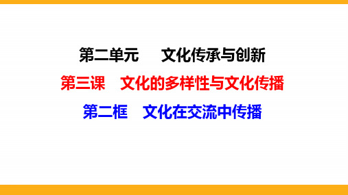 高中政治《 文化在交流中传播》专题复习精品PPT课件