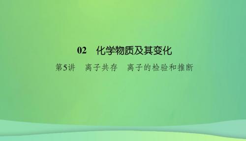 高考化学总复习02化学物质及其变化(5)离子共存、离子的检验和推断(1)课件新人教版