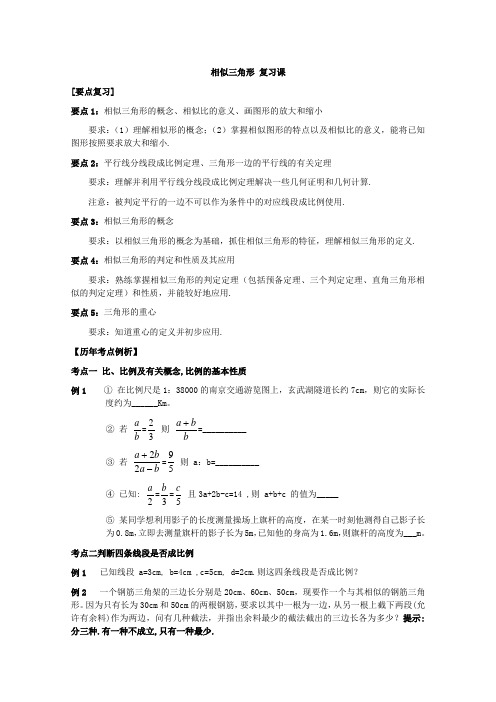 数学九年级上《相似三角形》复习教学案