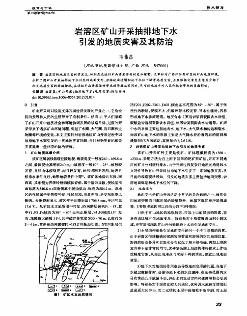 岩溶区矿山开采抽排地下水引发的地质灾害及其防治