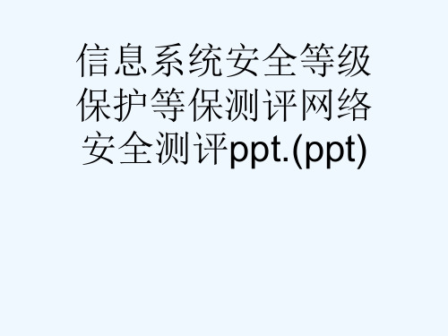 信息系统安全等级保护等保测评网络安全测评ppt.(ppt)