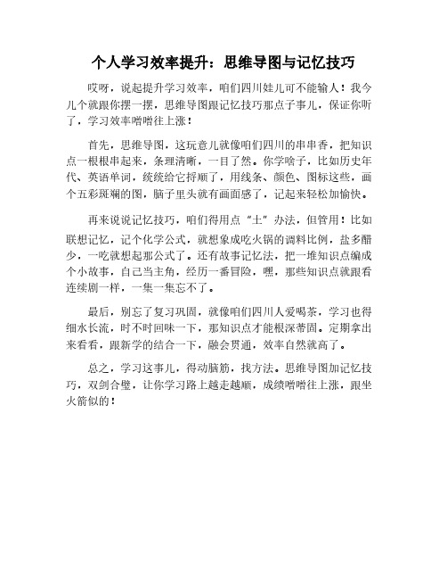 个人学习效率的思维导图与记忆技巧