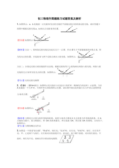 初三物理作图题练习试题集
