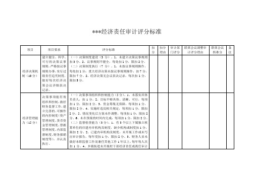 经济责任审计评分标准