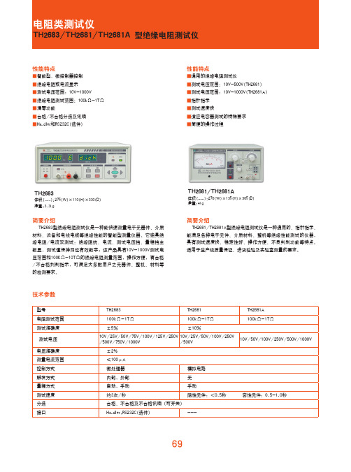 同惠TH2683说明书