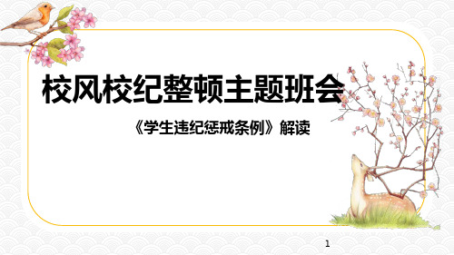 中学校风校纪整顿主题班会课件：《学生违纪惩戒条例》解读(21张PPT)