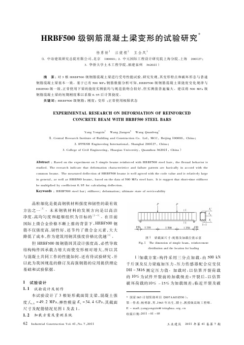 HRBF500级钢筋混凝土梁变形的试验研究(精)