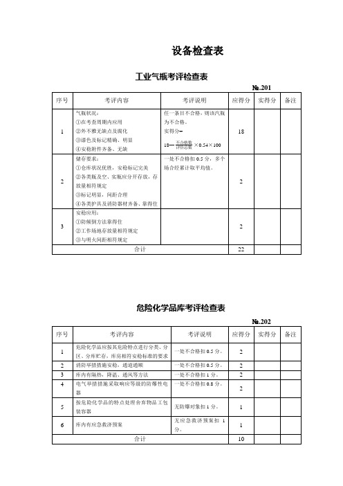 设备检查表