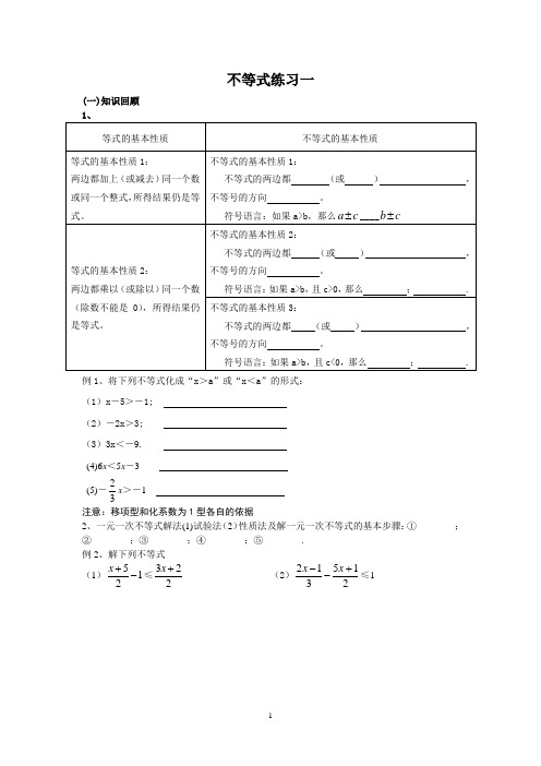 不等式练习