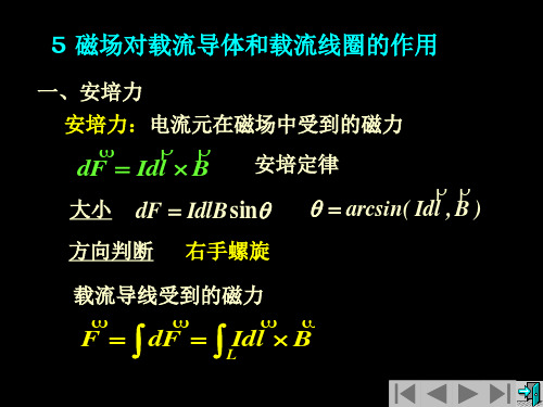 磁场对载流导体和载流线圈的作用