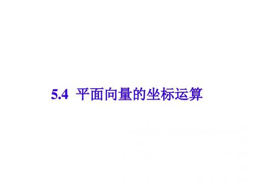 高一数学平面向量的坐标运算3(新编2019教材)