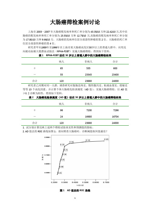 临床流行病学案例讨论筛检