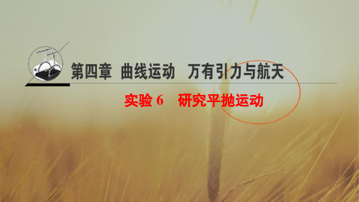 2018届高三物理浙江学考一轮复习课件:第4章 实验6 研究平抛运动 精品