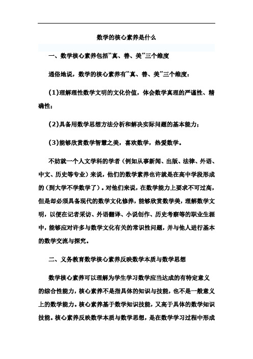 数学的核心素养是什么20