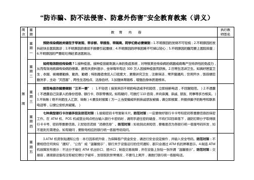 “防诈骗、防不法侵害、防意外伤害”安全教育教案(讲义)