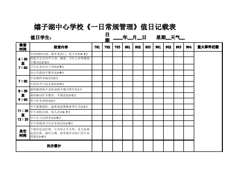 学生一日常规表