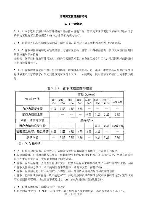 给水排水管道工程施工及验收 (4)开槽施工管道主体结构