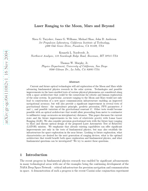 Laser Ranging to the Moon, Mars and Beyond