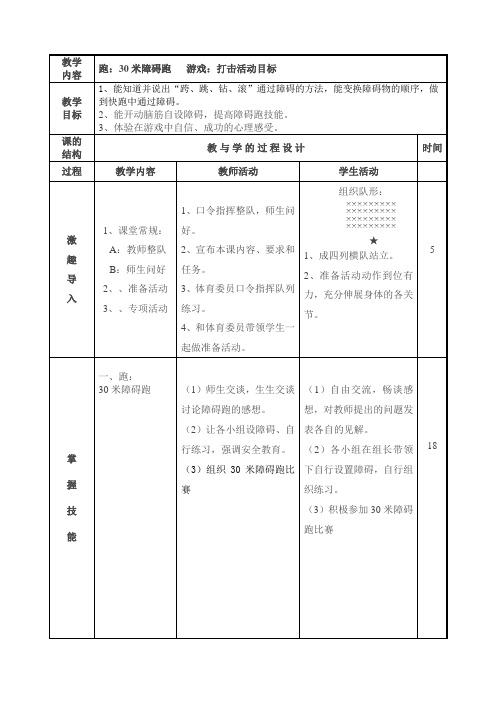 30米障碍跑